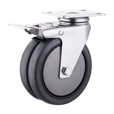 ΤΡ τροχούς κυψελών 75mm 100mm 125mm PU Βιομηχανικά δίδυμα τροχούς κυψελών